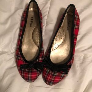 Plaid ballet flats